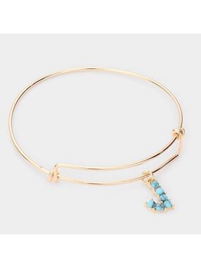 NWT Bohemian -J- Turquoise Embellished Monogram Charm Bracelet